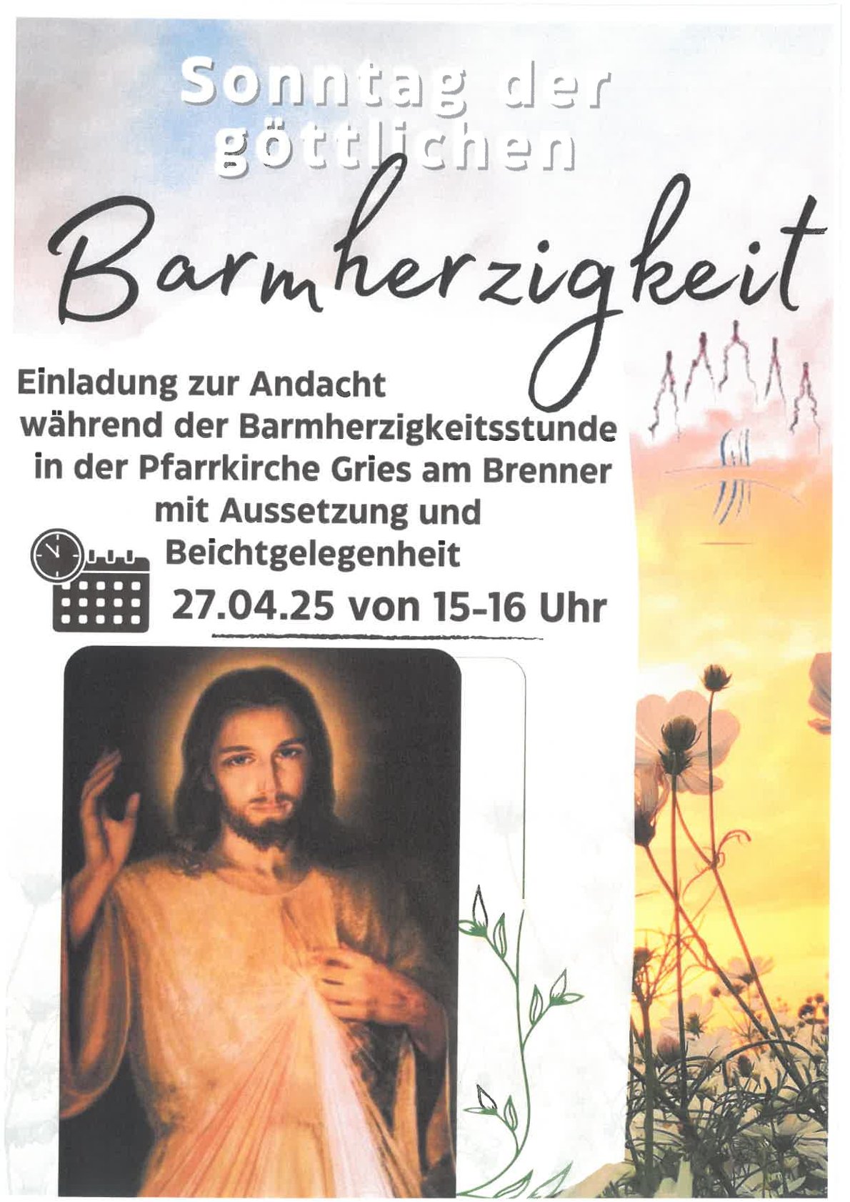 Barmherzigkeitsstunde in der Pfarrkirche Gries