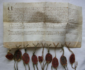 Ablassurkunde von 1339 mit Siegeln